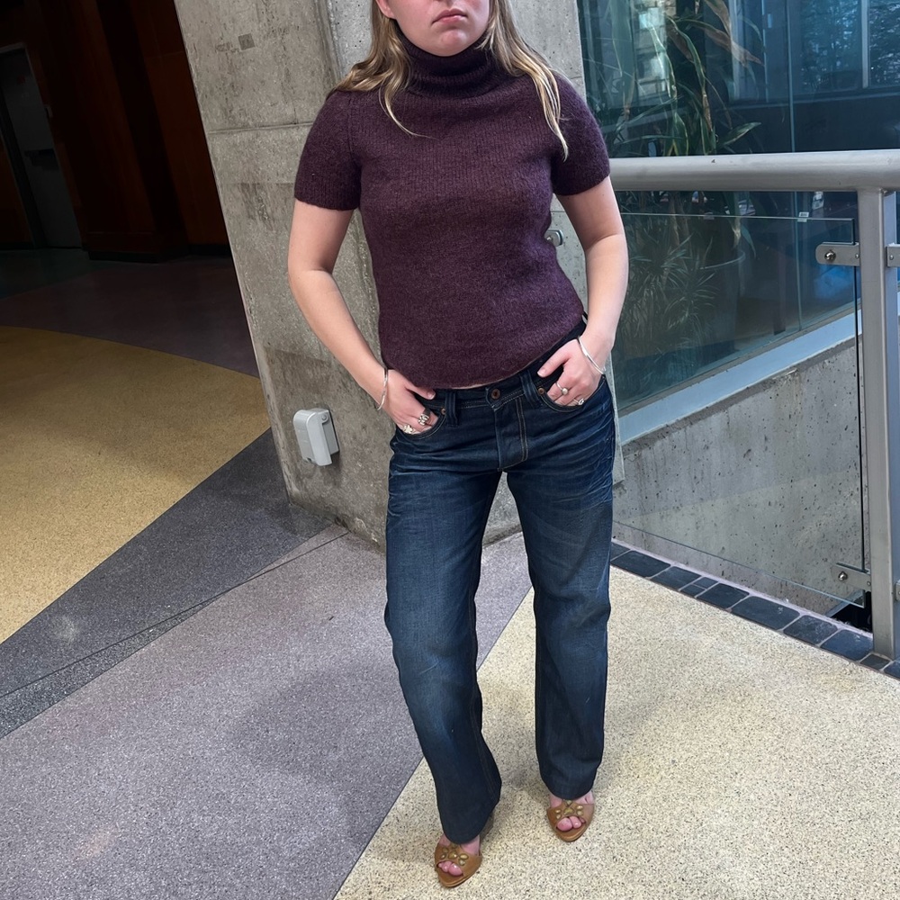 Purple/Burgandy vintage turtleneck top